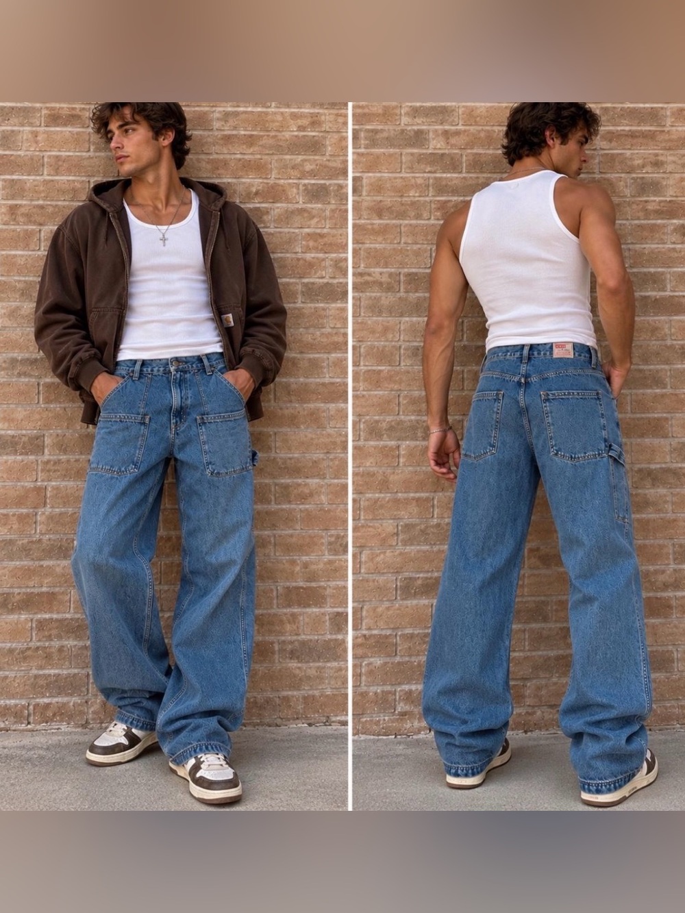 True vintage Levi’s Dry Goods 577 carpenter jeans manufactured in April 1999.